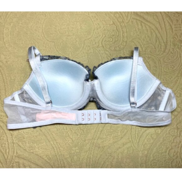 Victorias Secret Dream Angels Boho Floral Embroidery Demi Bra Blue Denim 36A Set - Picture 11 of 16